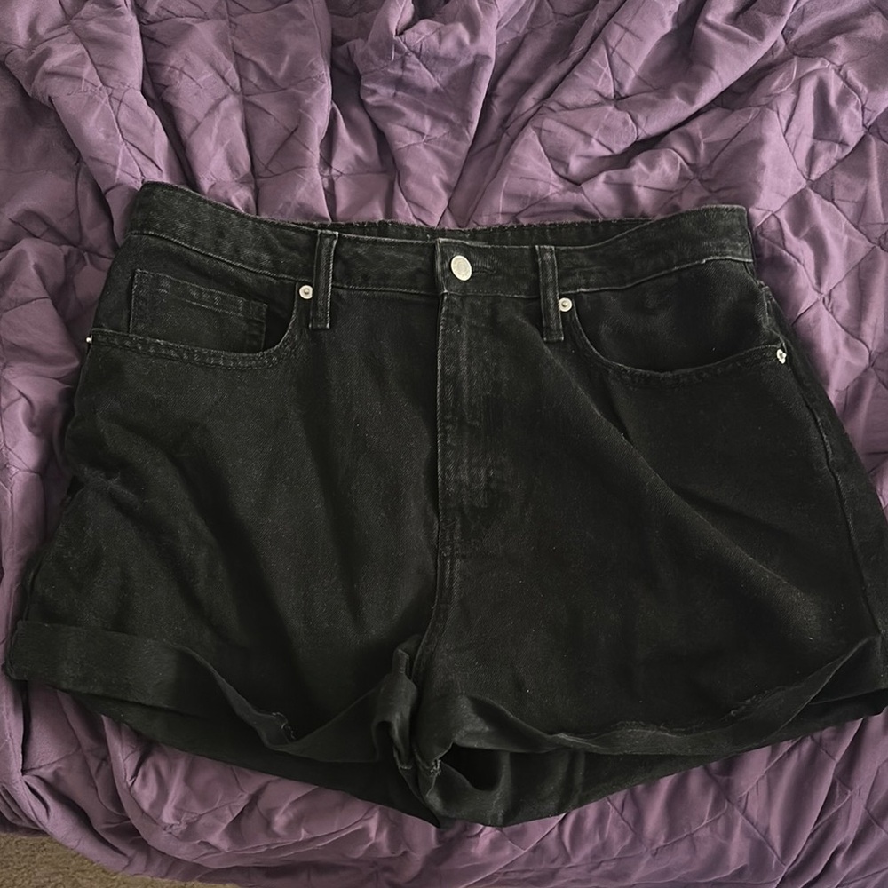Wild Fable Black Jean Shorts Distressed Hem